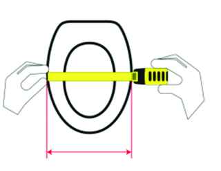Guide for measuring toilet-seat cover width